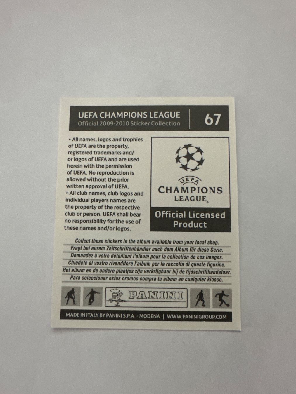 Panini UEFA Champions League 2009/10 - Nr. 67 - Bild 2