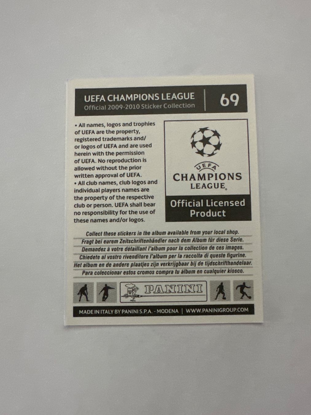 Panini UEFA Champions League 2009/10 - Nr. 69 - Bild 2