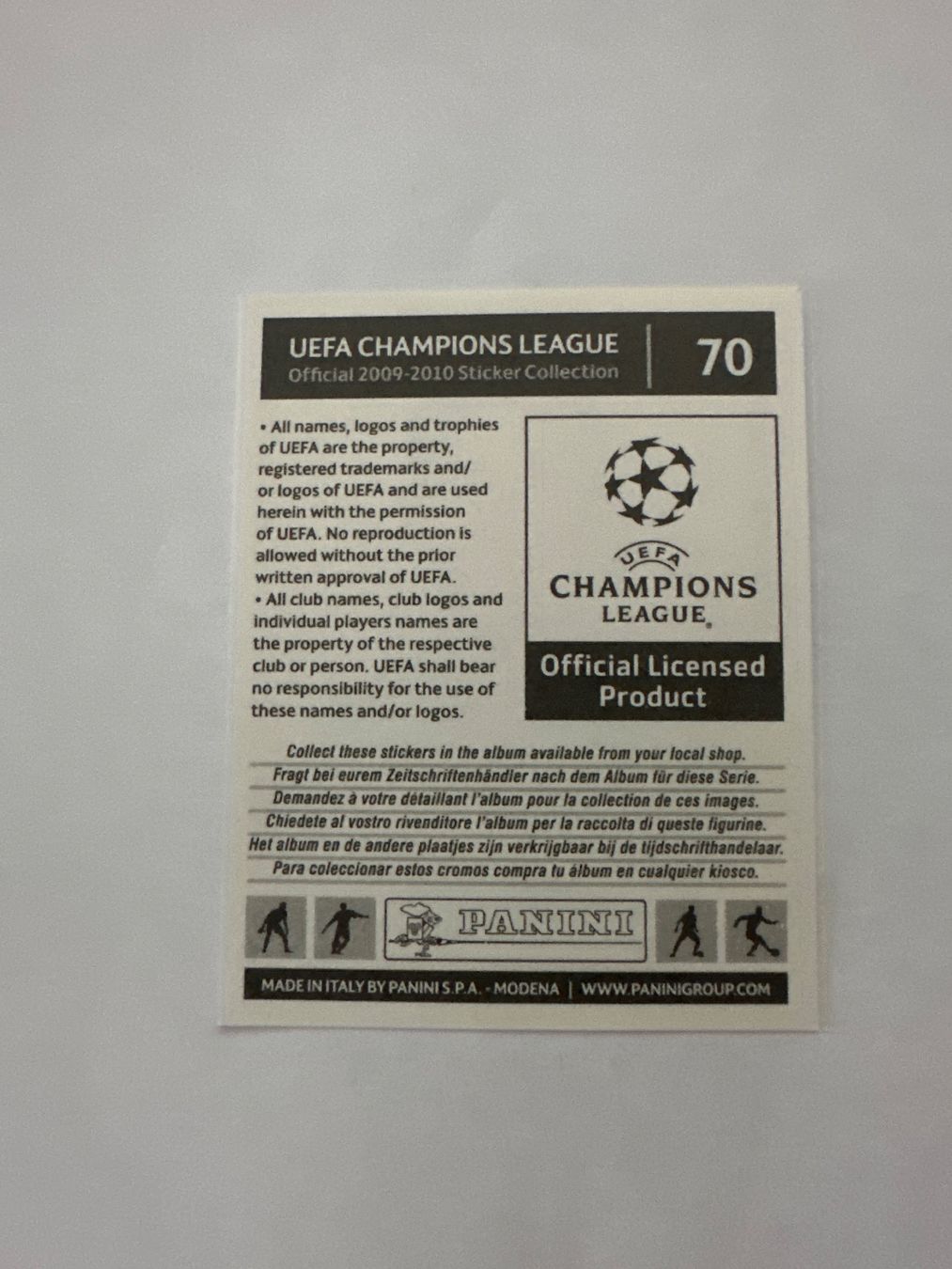 Panini UEFA Champions League 2009/10 - Nr. 70 - Bild 2