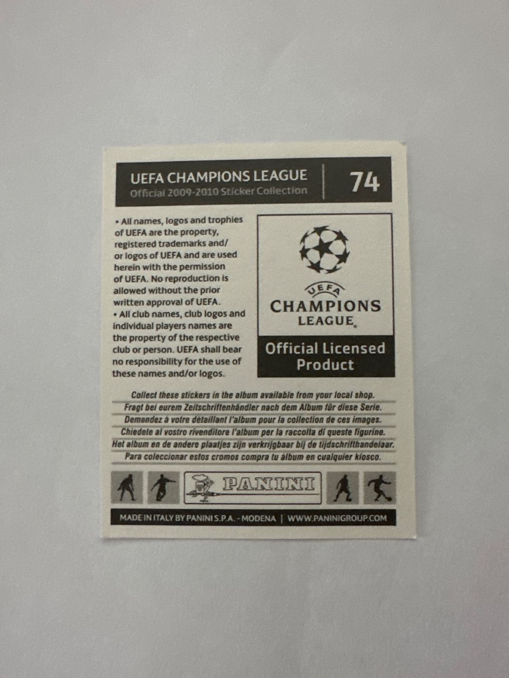 Panini UEFA Champions League 2009/10 - Nr. 74 - Bild 2