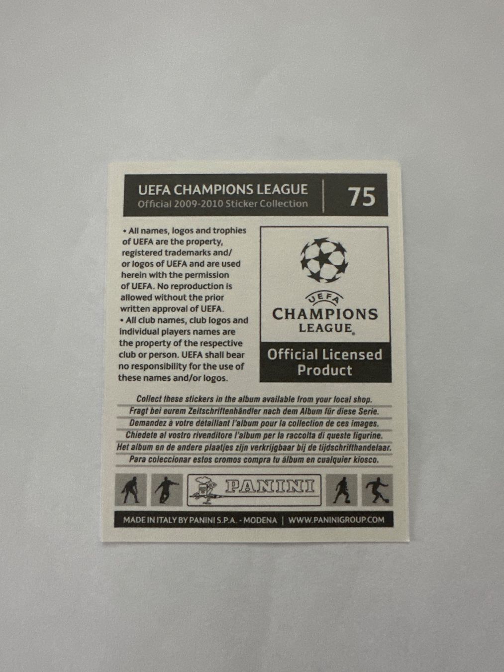 Panini UEFA Champions League 2009/10 - Nr. 75 - Bild 2