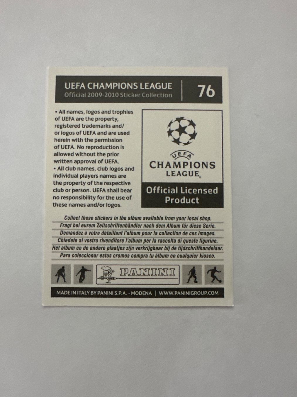 Panini UEFA Champions League 2009/10 - Nr. 76 - Bild 2