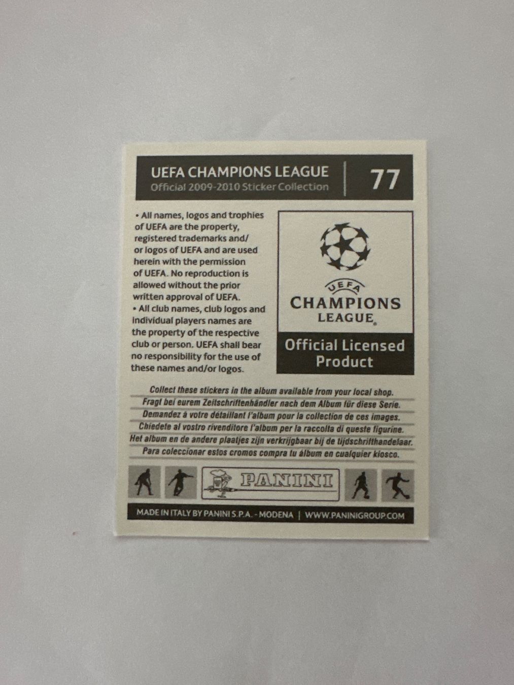 Panini UEFA Champions League 2009/10 - Nr. 77 - Bild 2