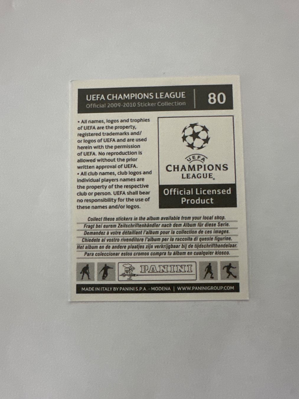 Panini UEFA Champions League 2009/10 - Nr. 80 - Bild 2