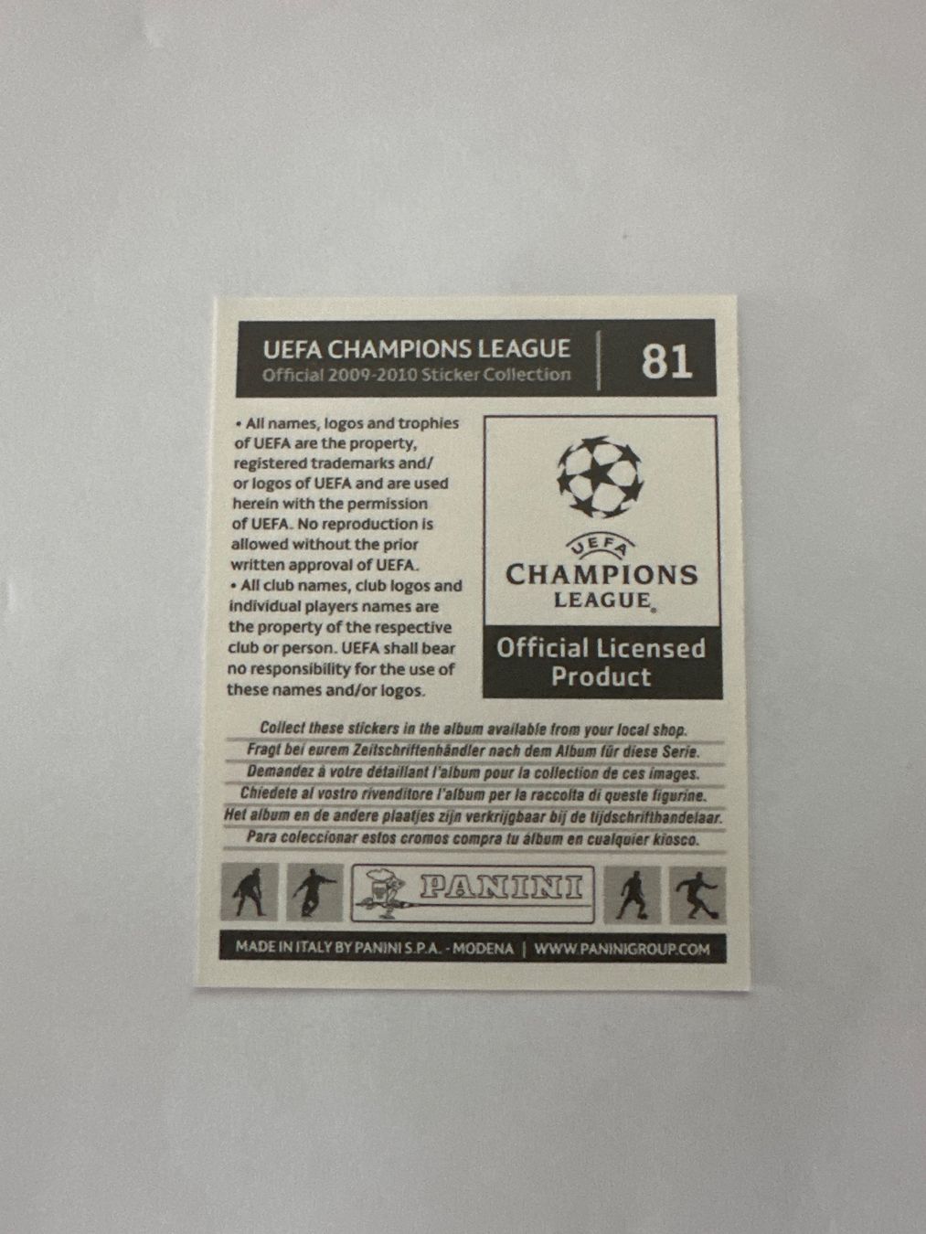 Panini UEFA Champions League 2009/10 - Nr. 81 - Bild 2