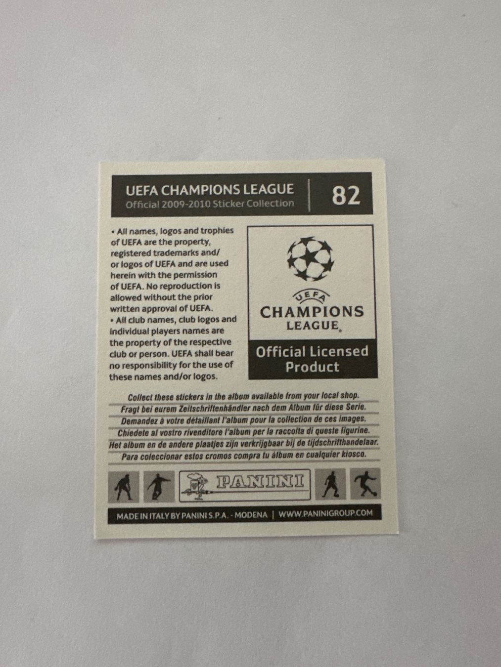 Panini UEFA Champions League 2009/10 - Nr. 82 - Bild 2