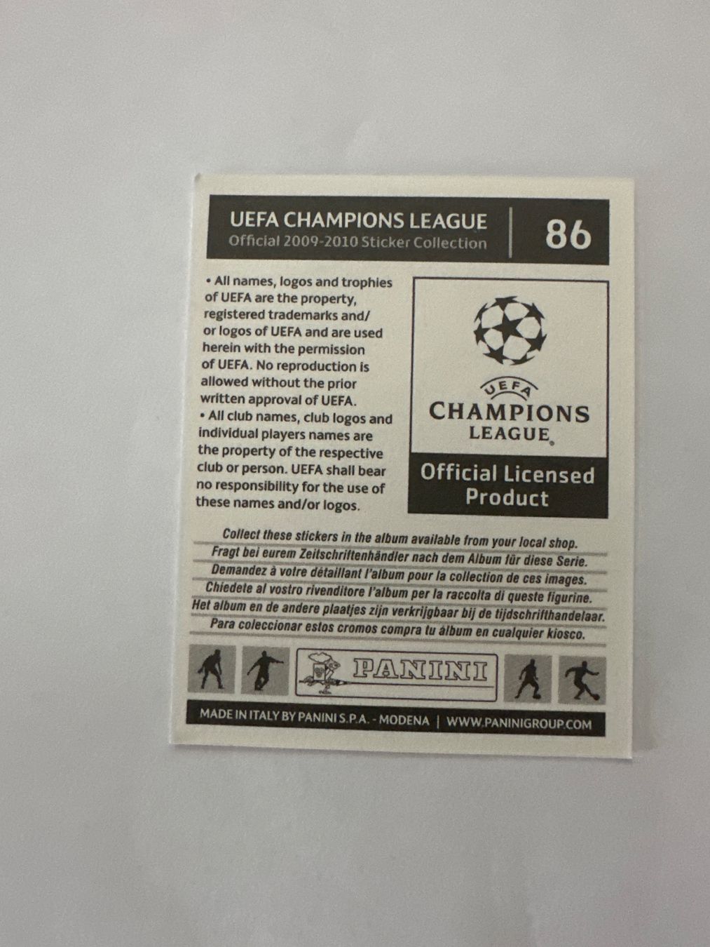 Panini UEFA Champions League 2009/10 - Nr. 86 - Bild 2
