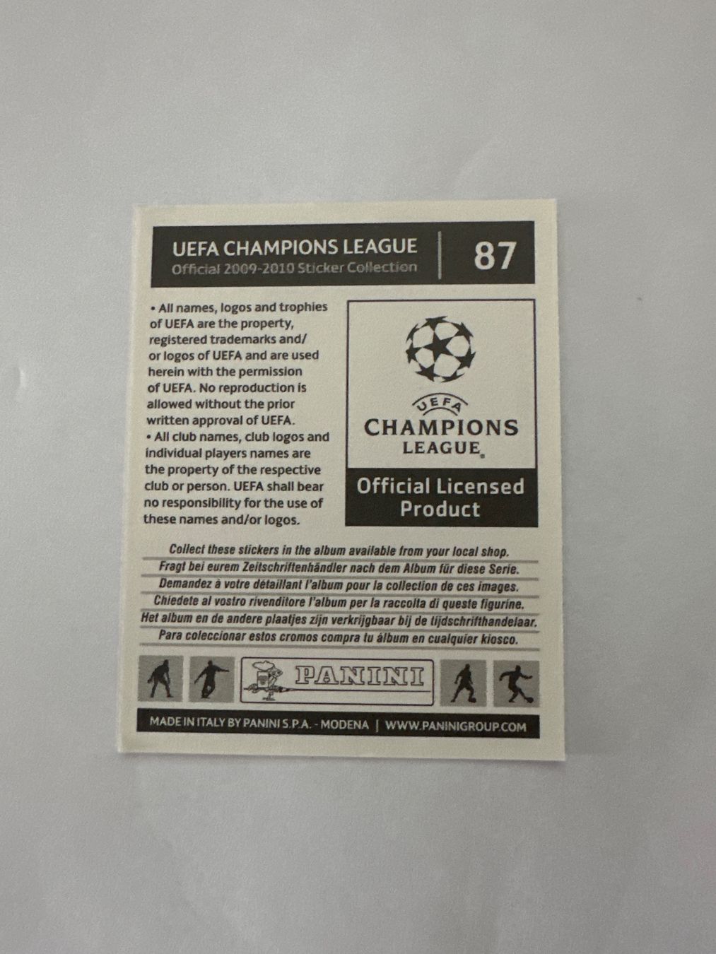 Panini UEFA Champions League 2009/10 - Nr. 87 - Bild 2