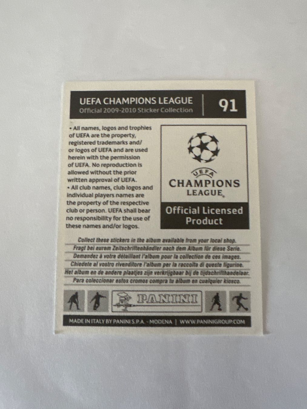 Panini UEFA Champions League 2009/10 - Nr. 91 - Bild 2