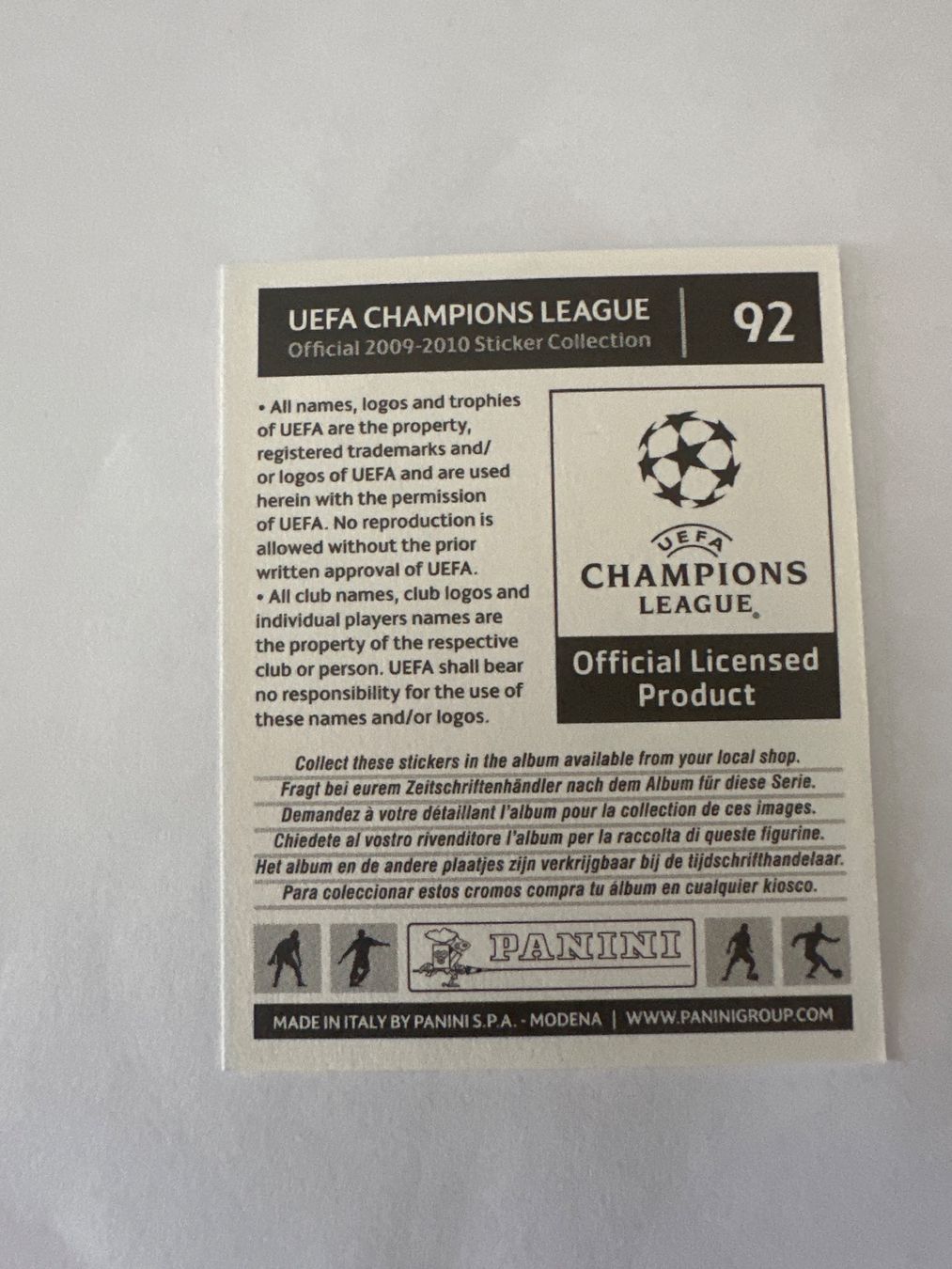 Panini UEFA Champions League 2009/10 - Nr. 92 - Bild 2