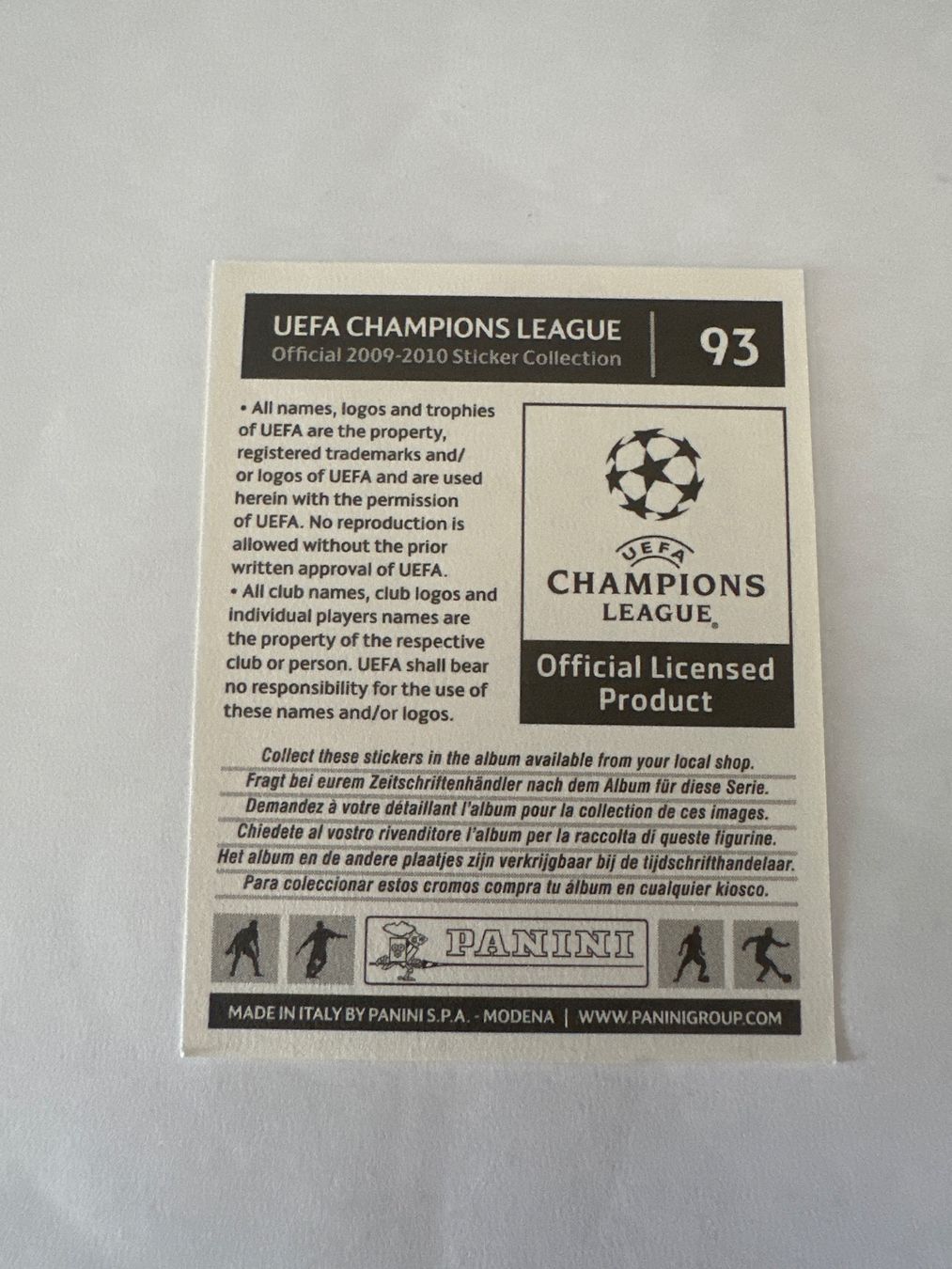 Panini UEFA Champions League 2009/10 - Nr. 93 - Bild 2