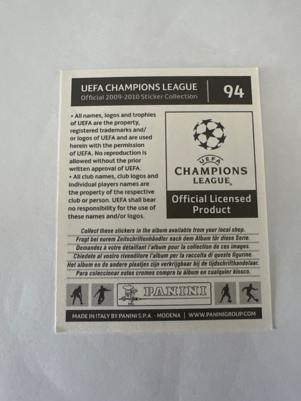 Panini UEFA Champions League 2009/10 - Nr. 94 - Bild 2