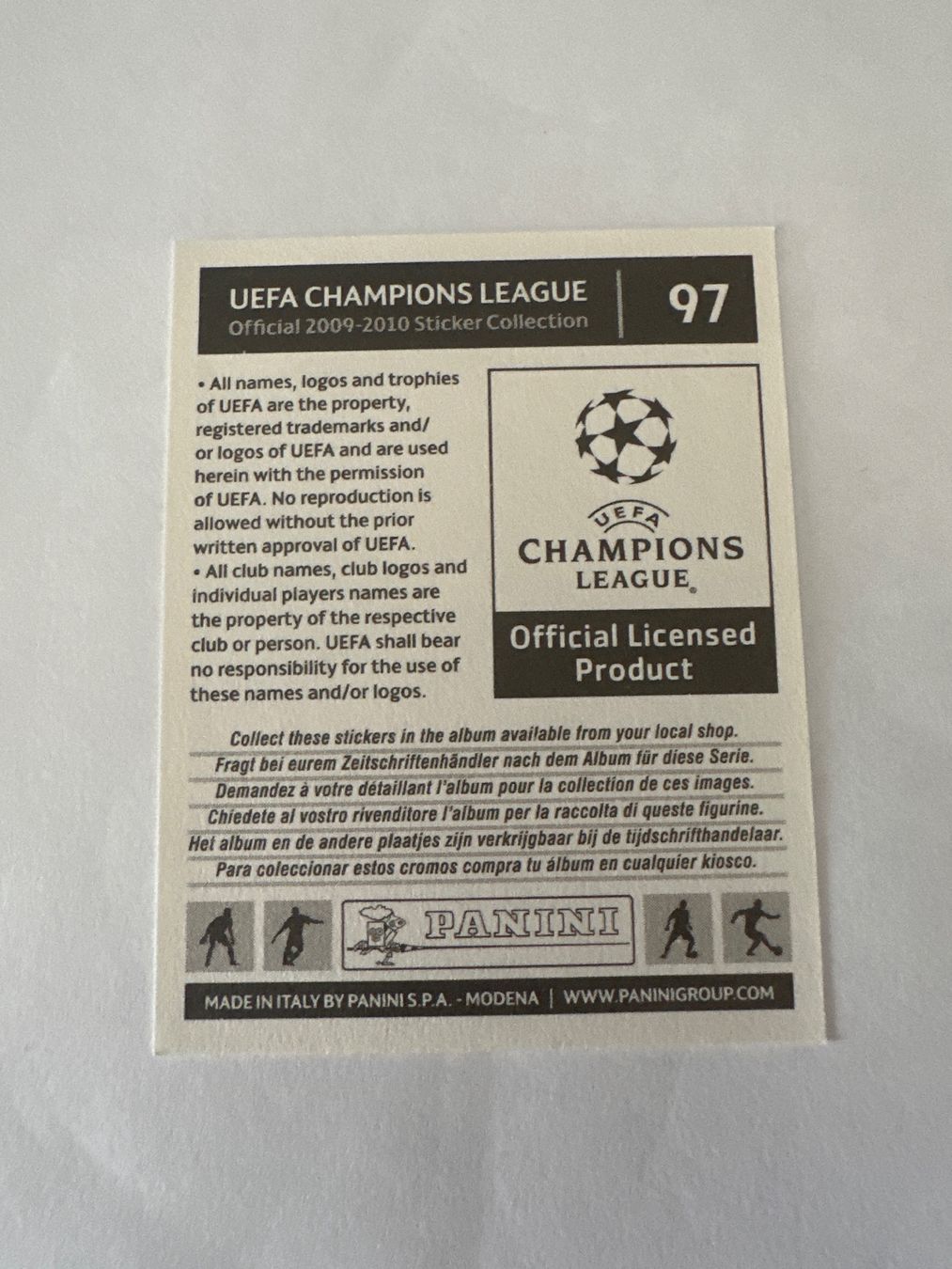 Panini UEFA Champions League 2009/10 - Nr. 97 - Bild 2