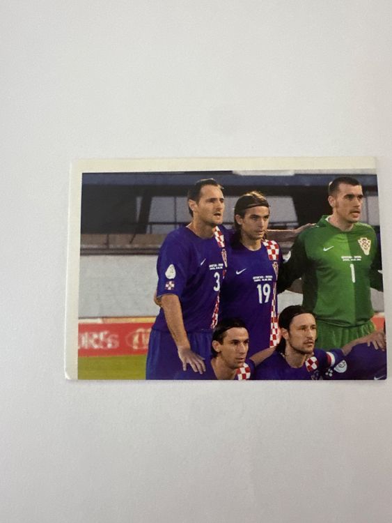 Panini UEFA EURO 2008 – Nr. 177 – Kroatien Mannschaft Teilbild oben links – Schweizer Edition – Originalfoto Vorderseite