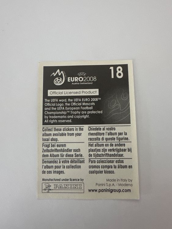 Panini UEFA EURO 2008 – Nr. 18 – Salzburg Stadion Teilbild – Schweizer Edition – Rückseite