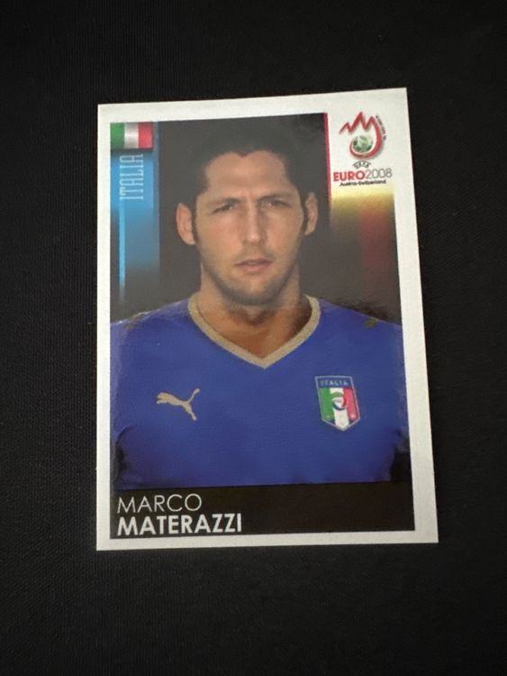 Panini UEFA EURO 2008 – Nr. 289 – Marco Materazzi – Südamerika-Version – Originalfoto Vorderseite