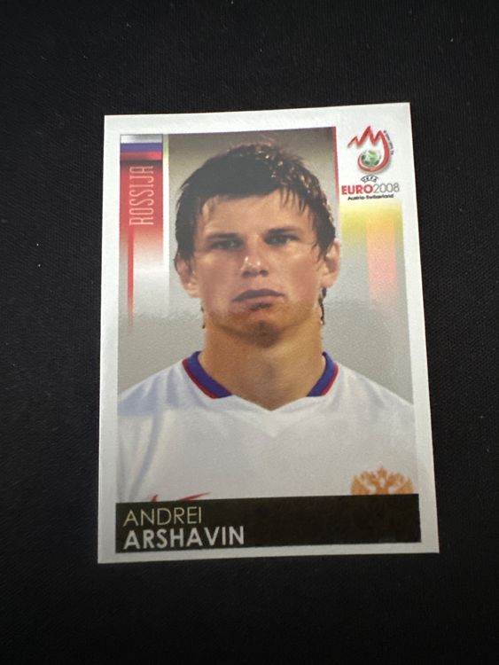 Panini UEFA EURO 2008 – Nr. 456 – Andrei Arshavin – Südamerika-Version – Originalfoto Vorderseite
