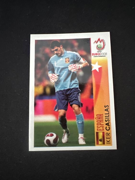 Panini UEFA EURO 2008 – Nr. 465 – Iker Casillas – Action – Südamerika-Version – Originalfoto Vorderseite