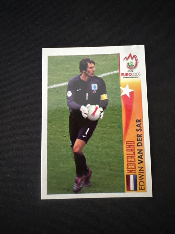 Panini UEFA EURO 2008 – Nr. 466 – Edwin van der Sar – Action – Südamerika-Version – Originalfoto Vorderseite
