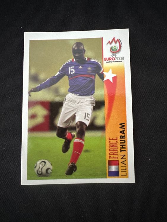 Panini UEFA EURO 2008 – Nr. 468 – Lilian Thuram – Action – Südamerika-Version – Originalfoto Vorderseite