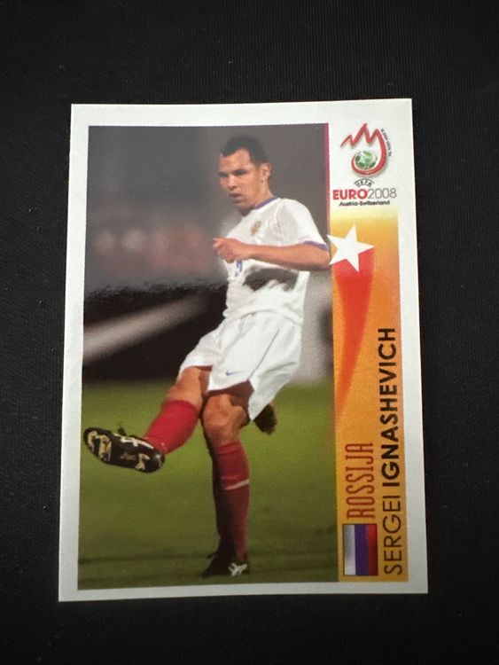 Panini UEFA EURO 2008 – Nr. 478 – Sergei Ignashevich – Action – Südamerika-Version – Originalfoto Vorderseite