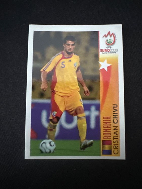 Panini UEFA EURO 2008 – Nr. 479 – Cristian Chivu – Action – Südamerika-Version – Originalfoto Vorderseite