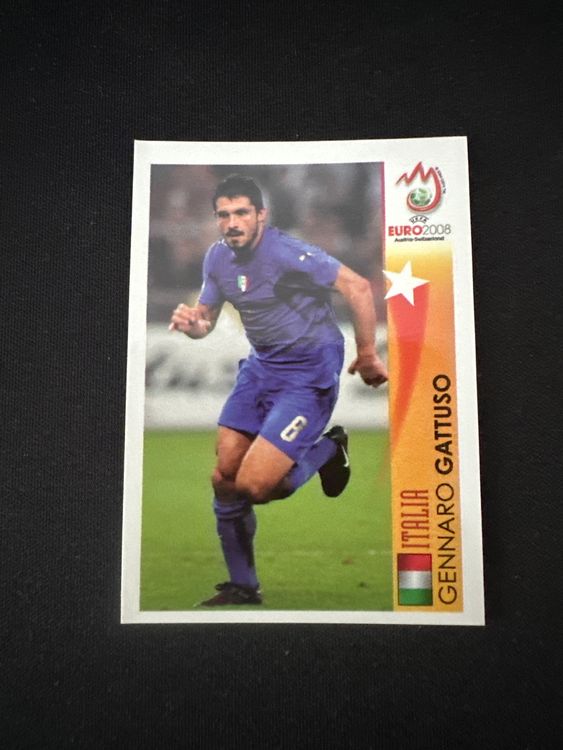 Panini UEFA EURO 2008 – Nr. 489 – Gennaro Gattuso – Action – Südamerika-Version – Originalfoto Vorderseite