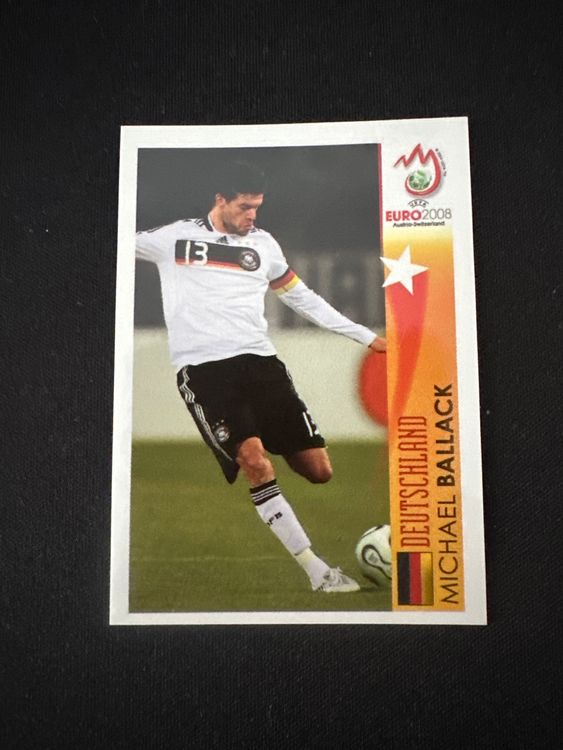 Panini UEFA EURO 2008 – Nr. 494 – Michael Ballack – Action – Südamerika-Version – Originalfoto Vorderseite