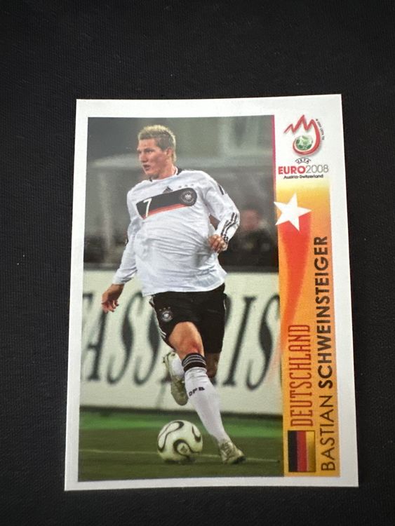 Panini UEFA EURO 2008 – Nr. 499 – Bastian Schweinsteiger – Action – Südamerika-Version – Originalfoto Vorderseite