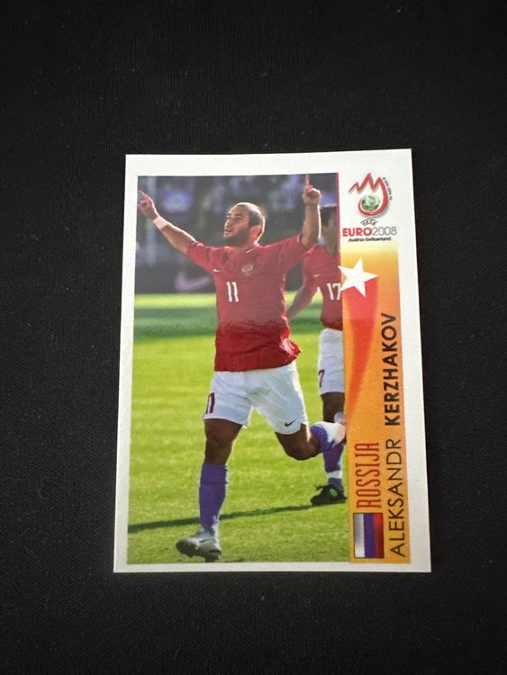 Panini UEFA EURO 2008 – Nr. 510 – Aleksandr Kerzhakov – Action – Südamerika-Version – Originalfoto Vorderseite