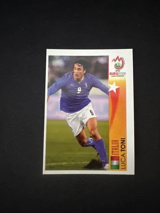 Panini UEFA EURO 2008 – Nr. 522 – Luca Toni – Action – Südamerika-Version – Originalfoto Vorderseite