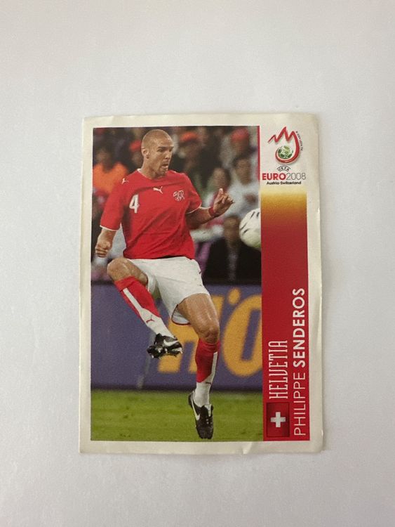 Panini UEFA EURO 2008 – Nr. P18 – Philippe Senderos – Action – Schweizer Edition – Originalfoto Vorderseite
