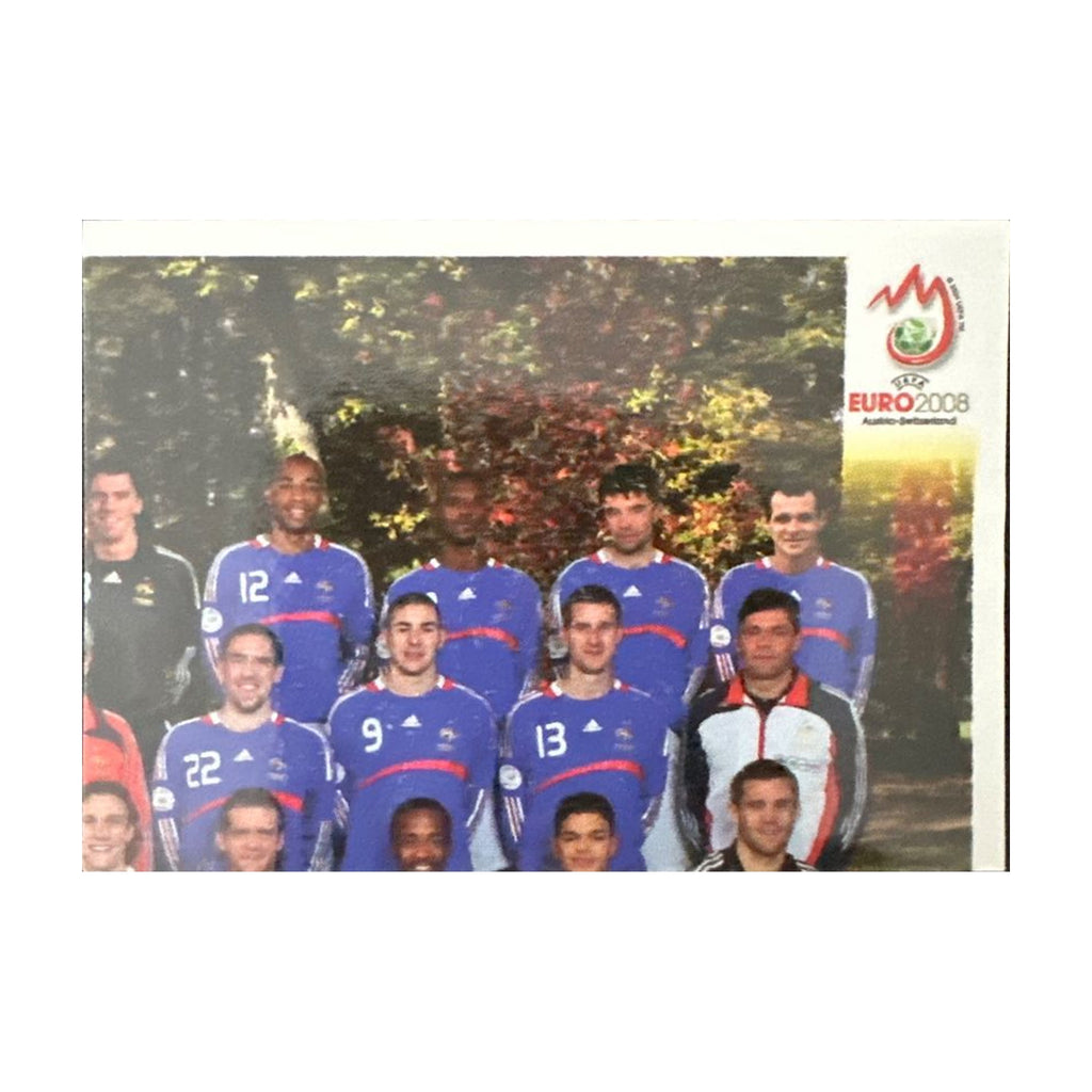 Panini UEFA EURO 2008 – Nr. 334 – Frankreich Mannschaft Teilbild oben rechts – Südamerika-Version – Vorderseite