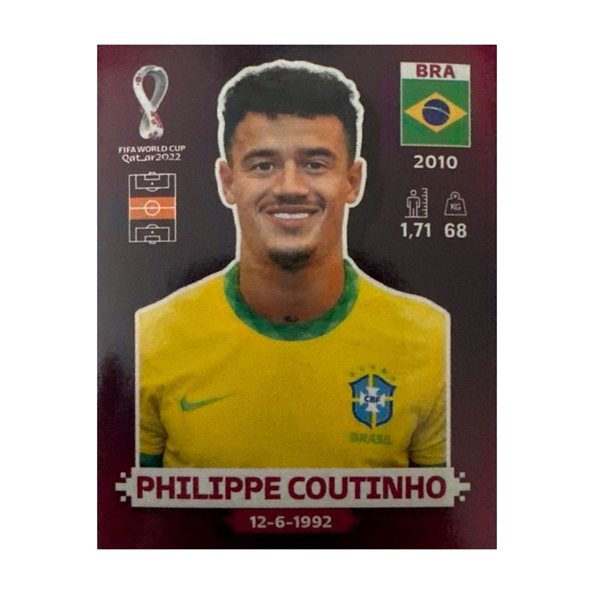 Panini FIFA WM 2022 Oryx - BRA 11 - Philippe Coutinho – Vorderseite