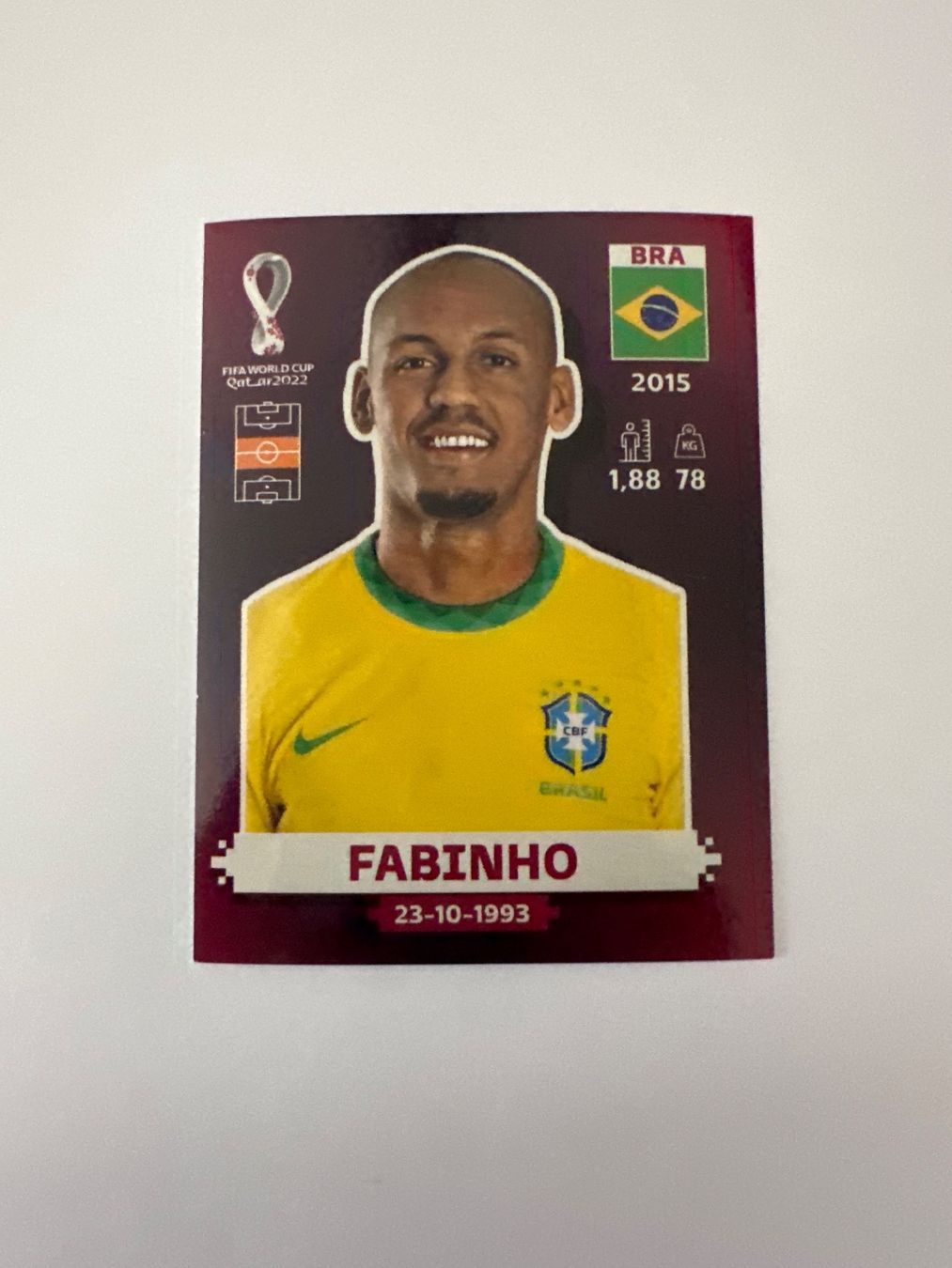 Panini FIFA WM 2022 Oryx - BRA 12 - Fabinho – Original-Zustandsfoto Vorderseite