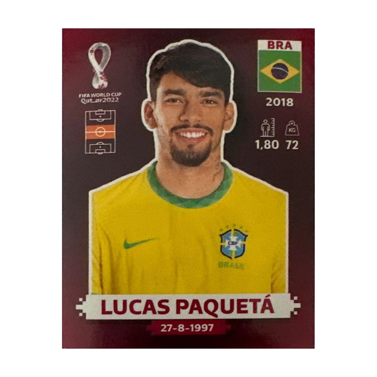 Panini FIFA WM 2022 Oryx - BRA 14 - Lucas Paquetá – Vorderseite