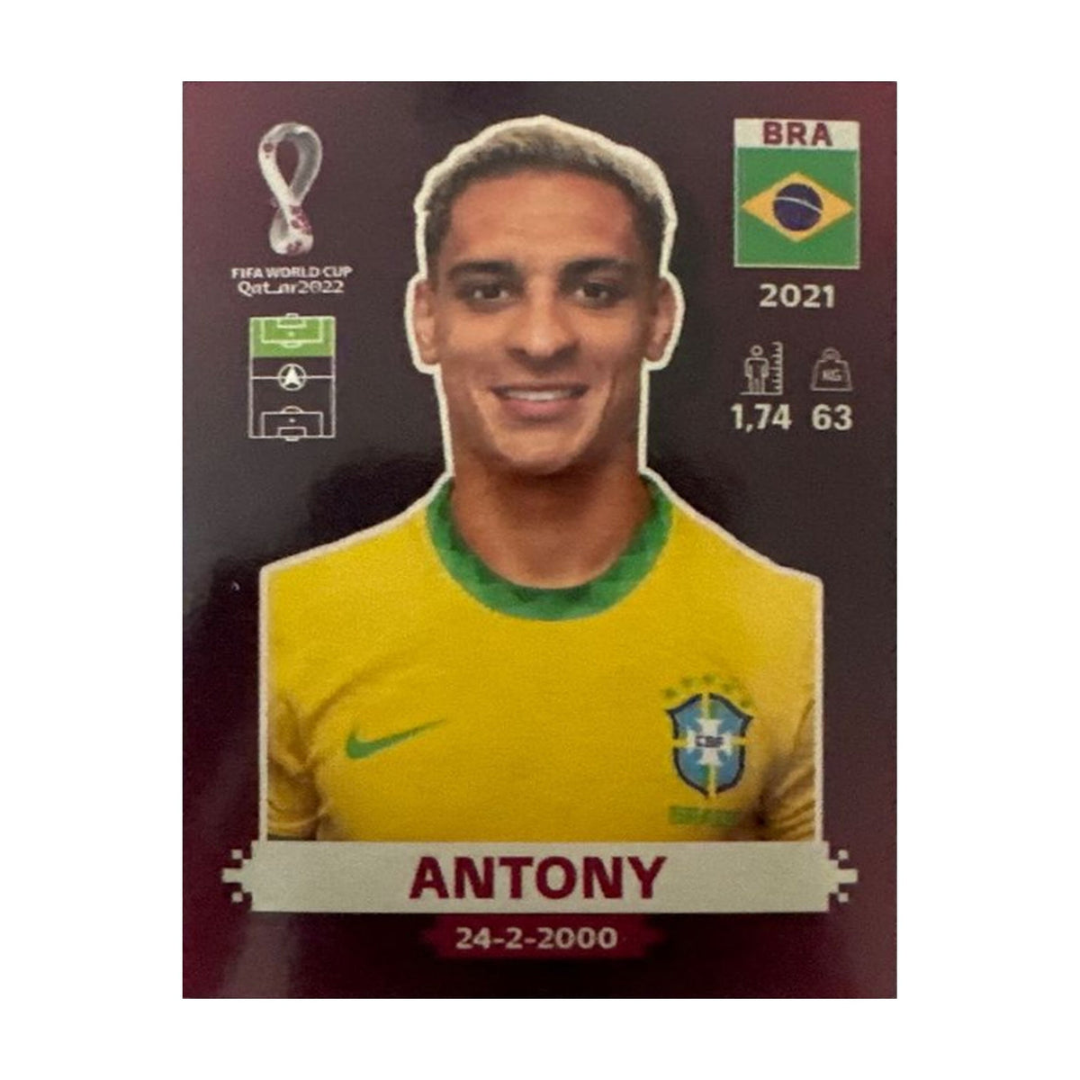 Panini FIFA WM 2022 Oryx - BRA 15 - Antony – Vorderseite