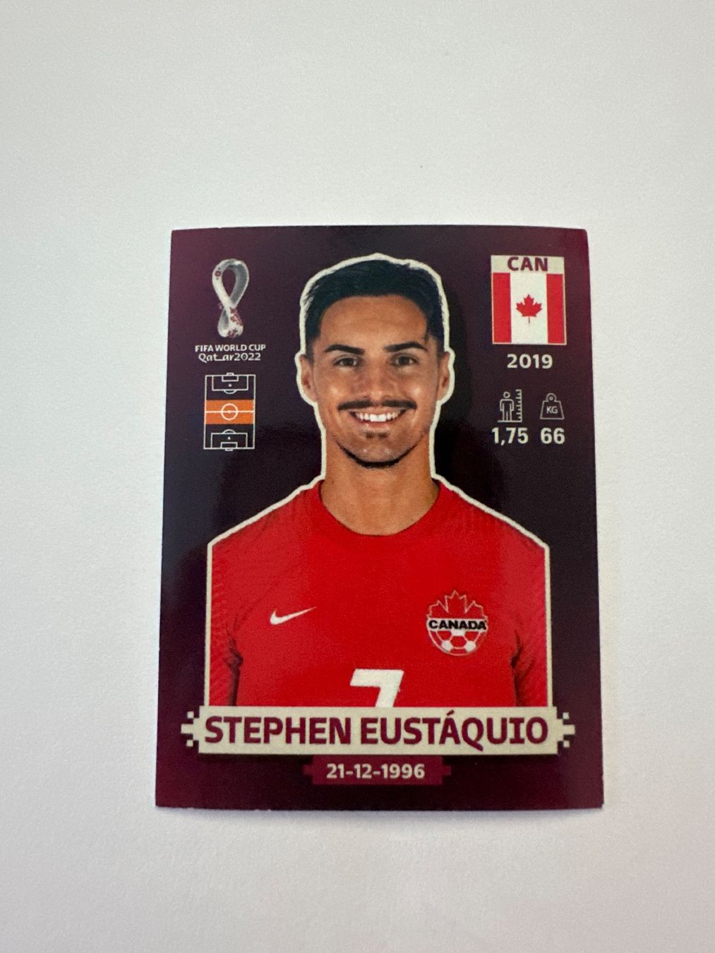 Panini FIFA WM 2022 Oryx - CAN 13 - Stephen Eustáquio – Original-Zustandsfoto Vorderseite