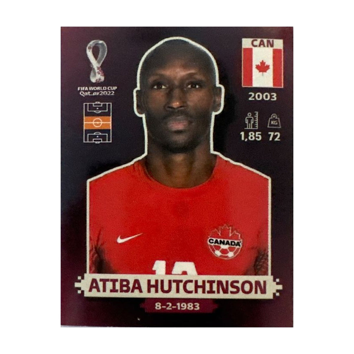 Panini FIFA WM 2022 Oryx - CAN 14 - Atiba Hutchinson – Vorderseite