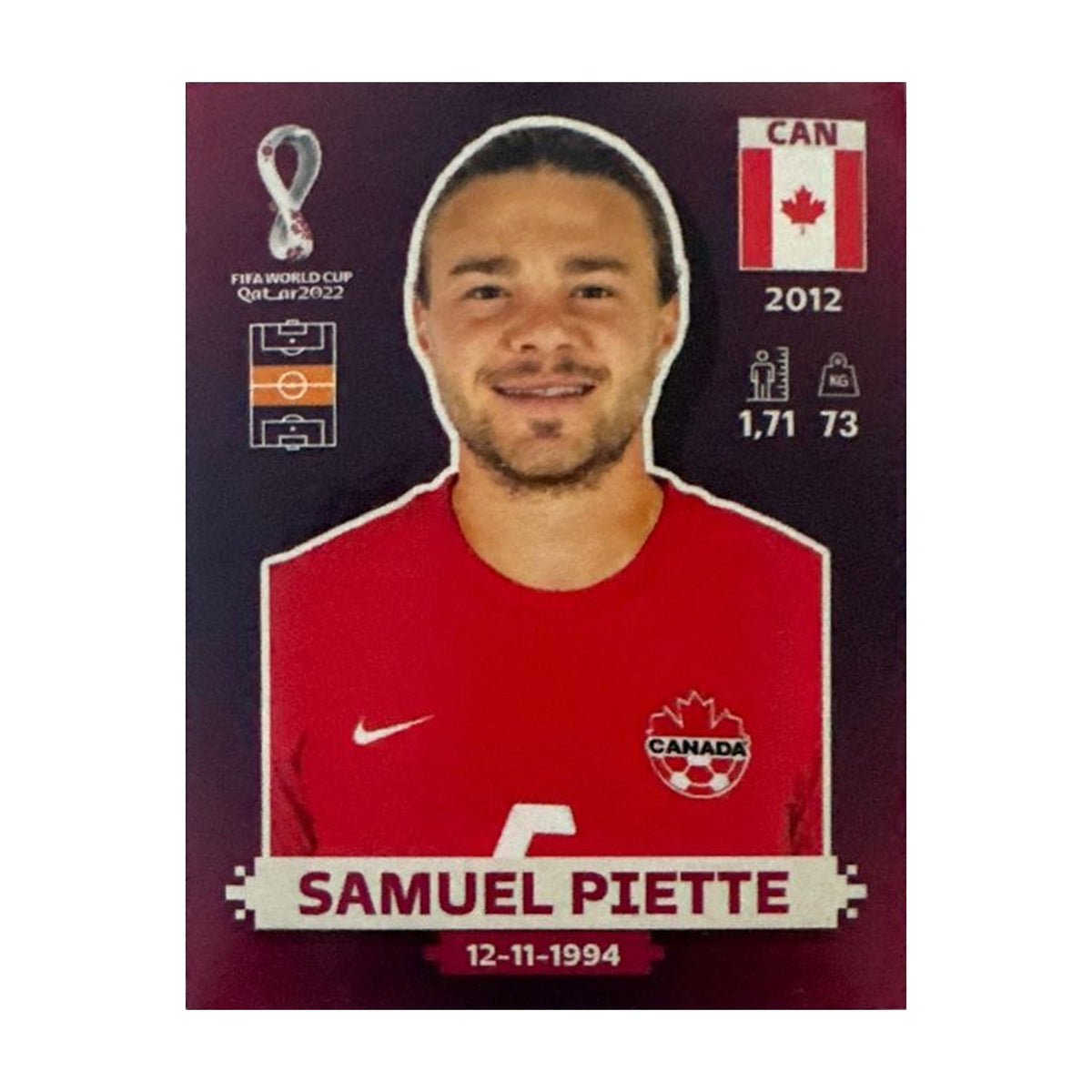 Panini FIFA WM 2022 Oryx - CAN 17 - Samuel Piette – Vorderseite