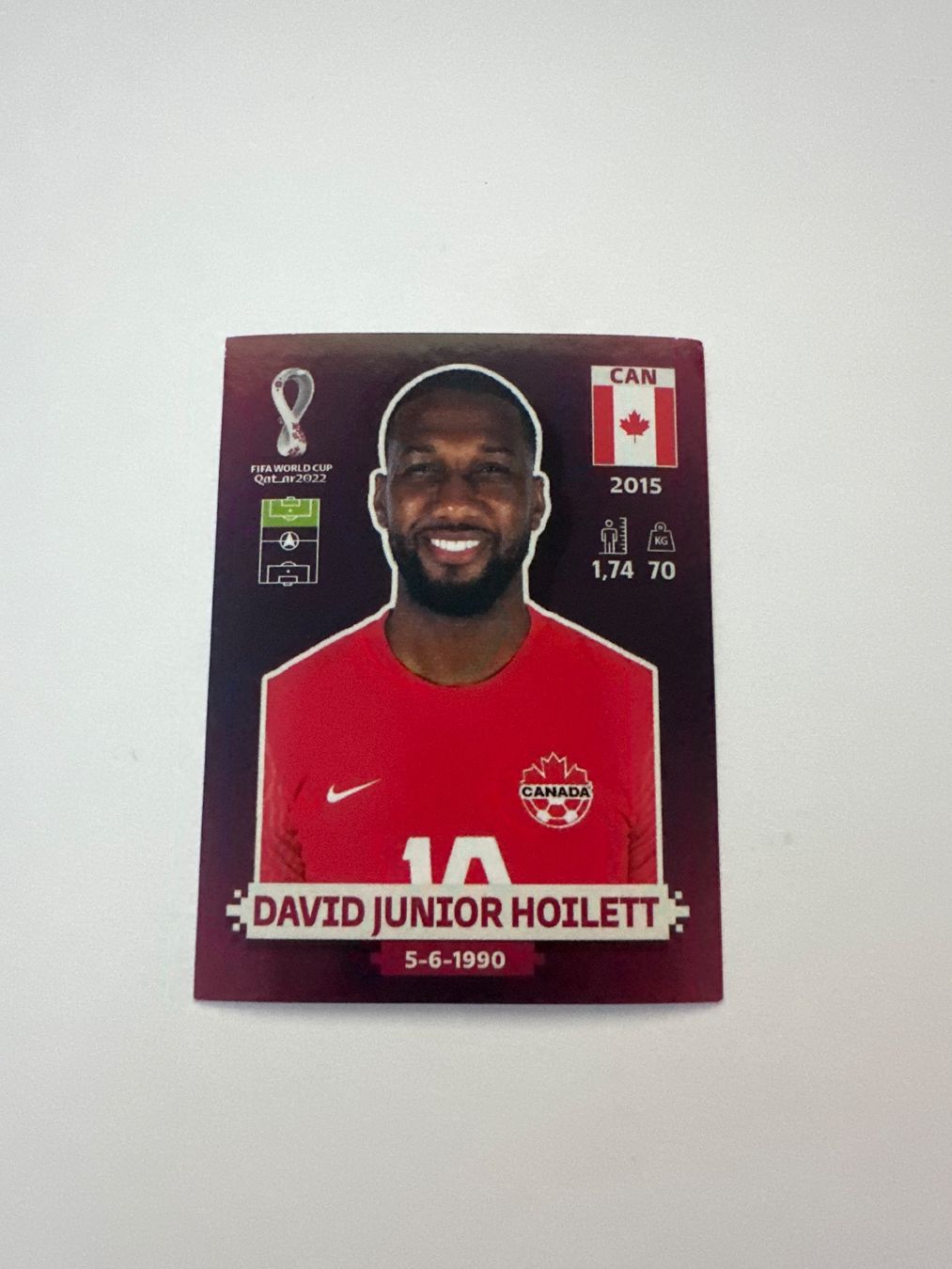 Panini FIFA WM 2022 Oryx - CAN 19 - David Junior Hoilett – Original-Zustandsfoto Vorderseite