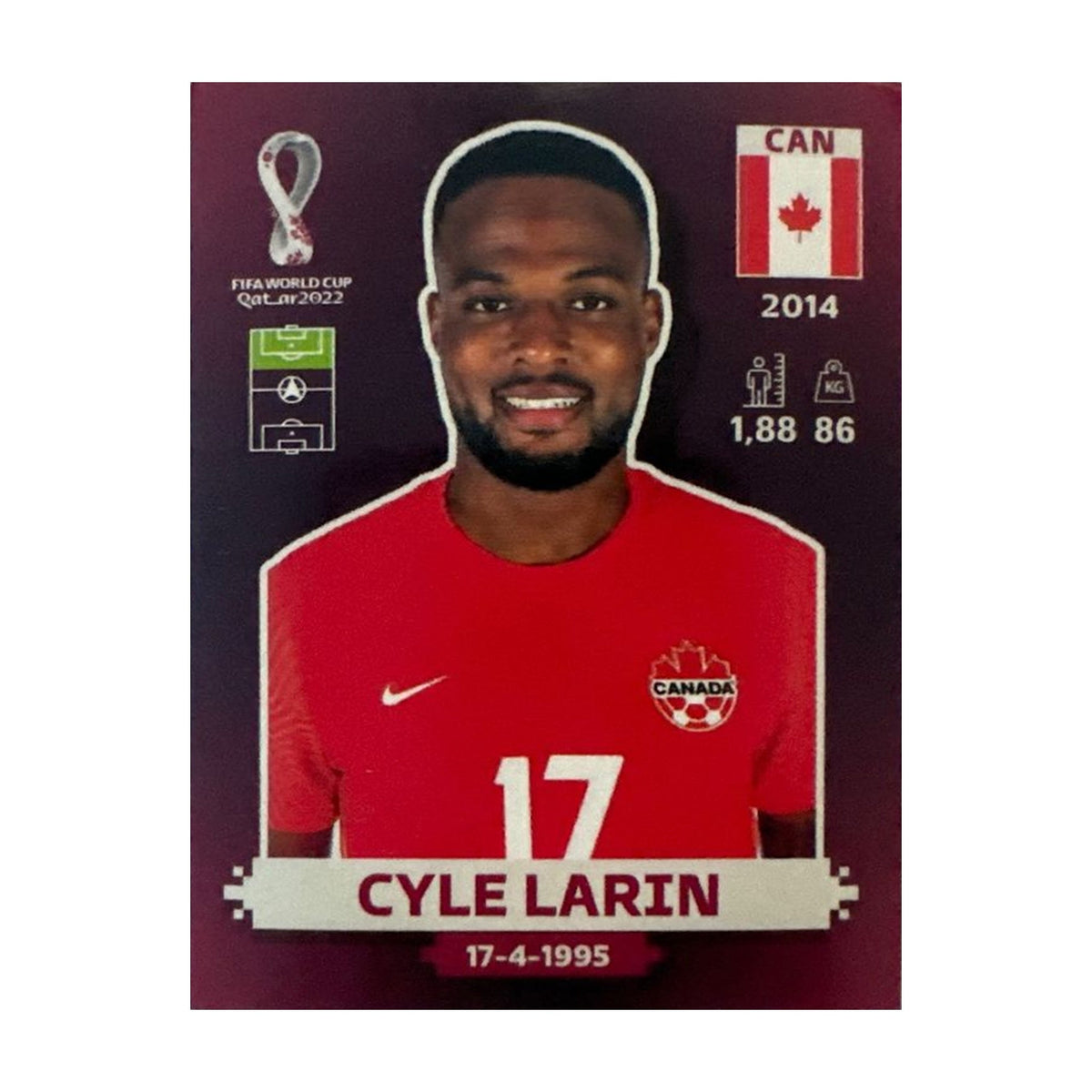Panini FIFA WM 2022 Oryx - CAN 20 - Cyle Larin – Vorderseite