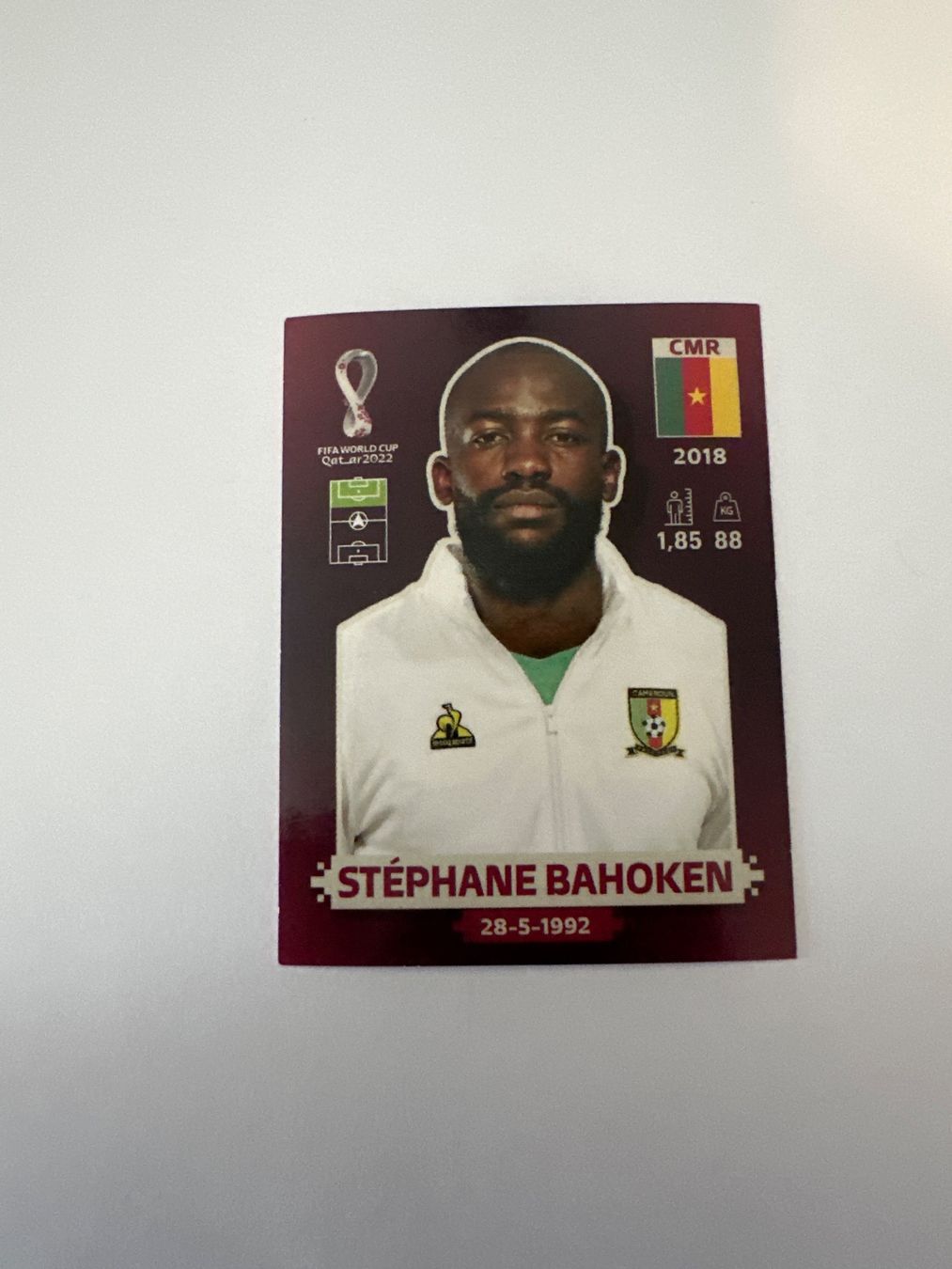 Panini FIFA WM 2022 Oryx - CMR 17 - Stéphane Bahoken – Original-Zustandsfoto Vorderseite