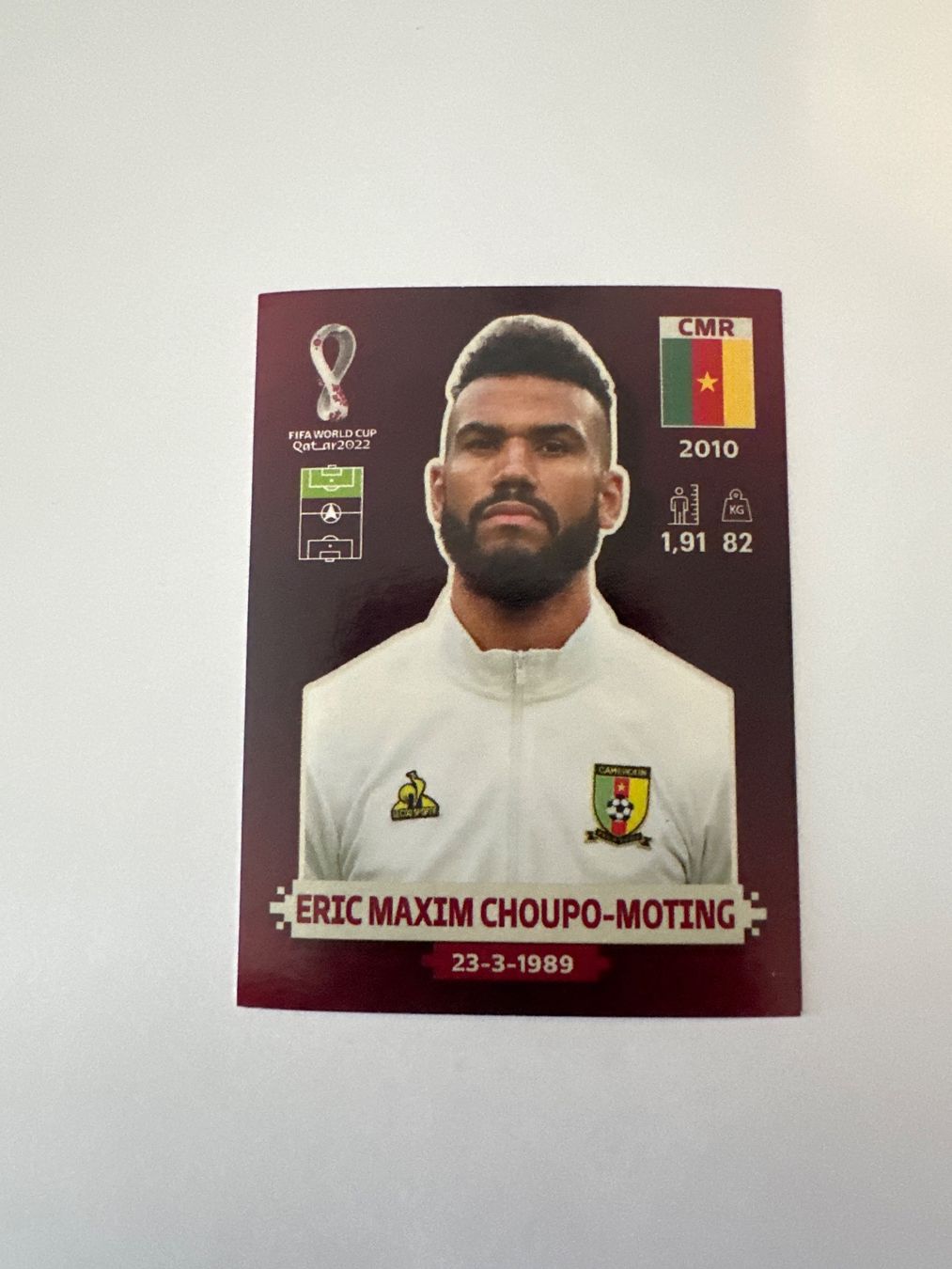Panini FIFA WM 2022 Oryx - CMR 18 - Eric Maxim Choupo-Moting – Original-Zustandsfoto Vorderseite