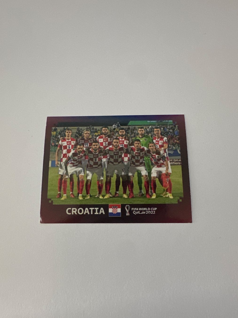 Panini FIFA WM 2022 Oryx - CRO 1 - Team Photo - Croatia – Original-Zustandsfoto Vorderseite