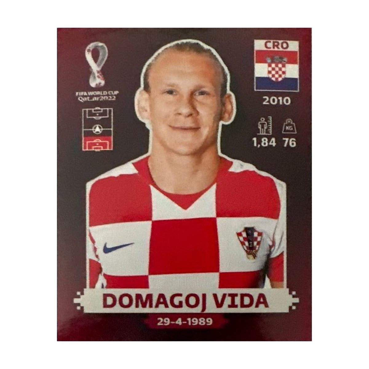 Panini FIFA WM 2022 Oryx - CRO 10 - Domagoj Vida – Vorderseite