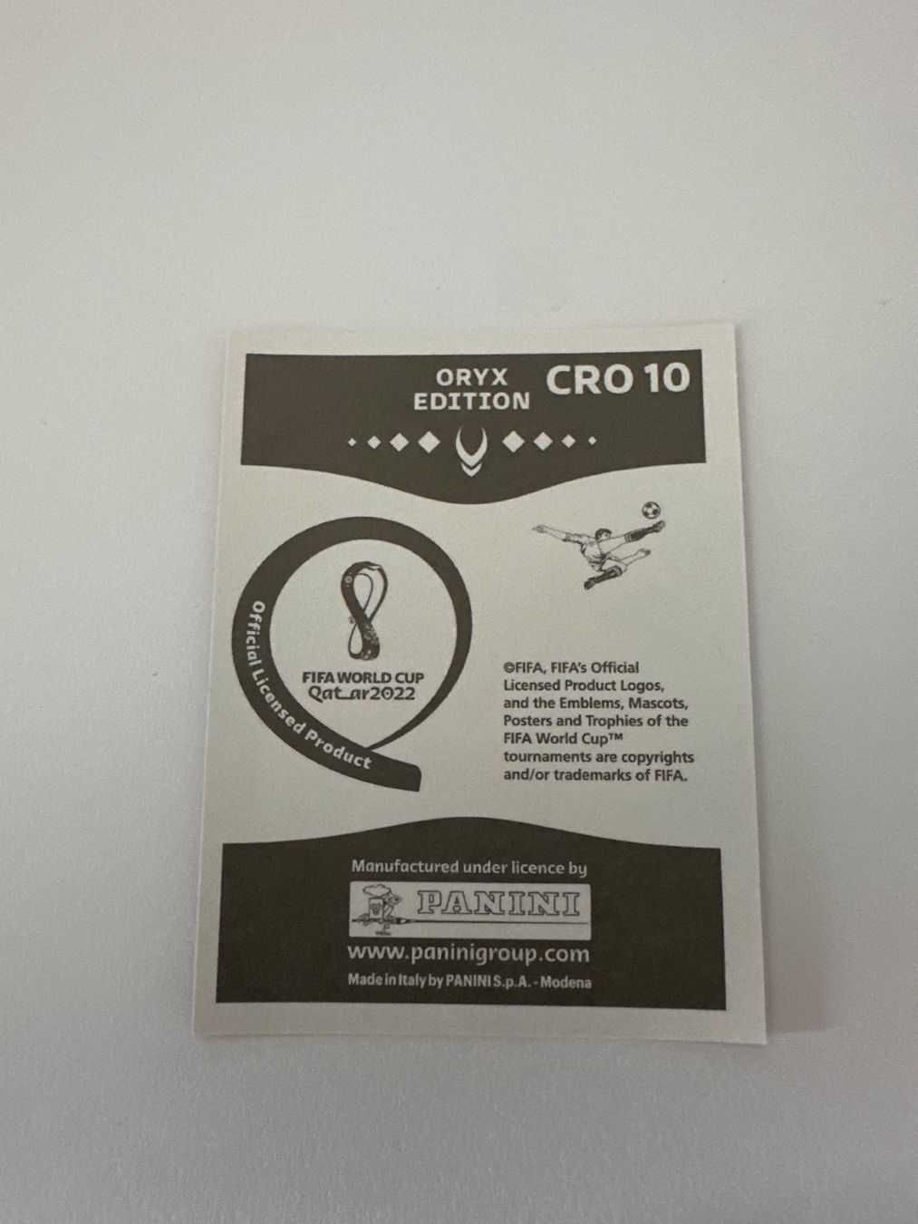 Panini FIFA WM 2022 Oryx - CRO 10 - Domagoj Vida – Original-Zustandsfoto Rückseite