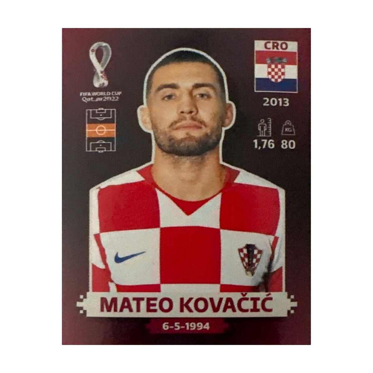 Panini FIFA WM 2022 Oryx - CRO 12 - Mateo Kovačić – Vorderseite