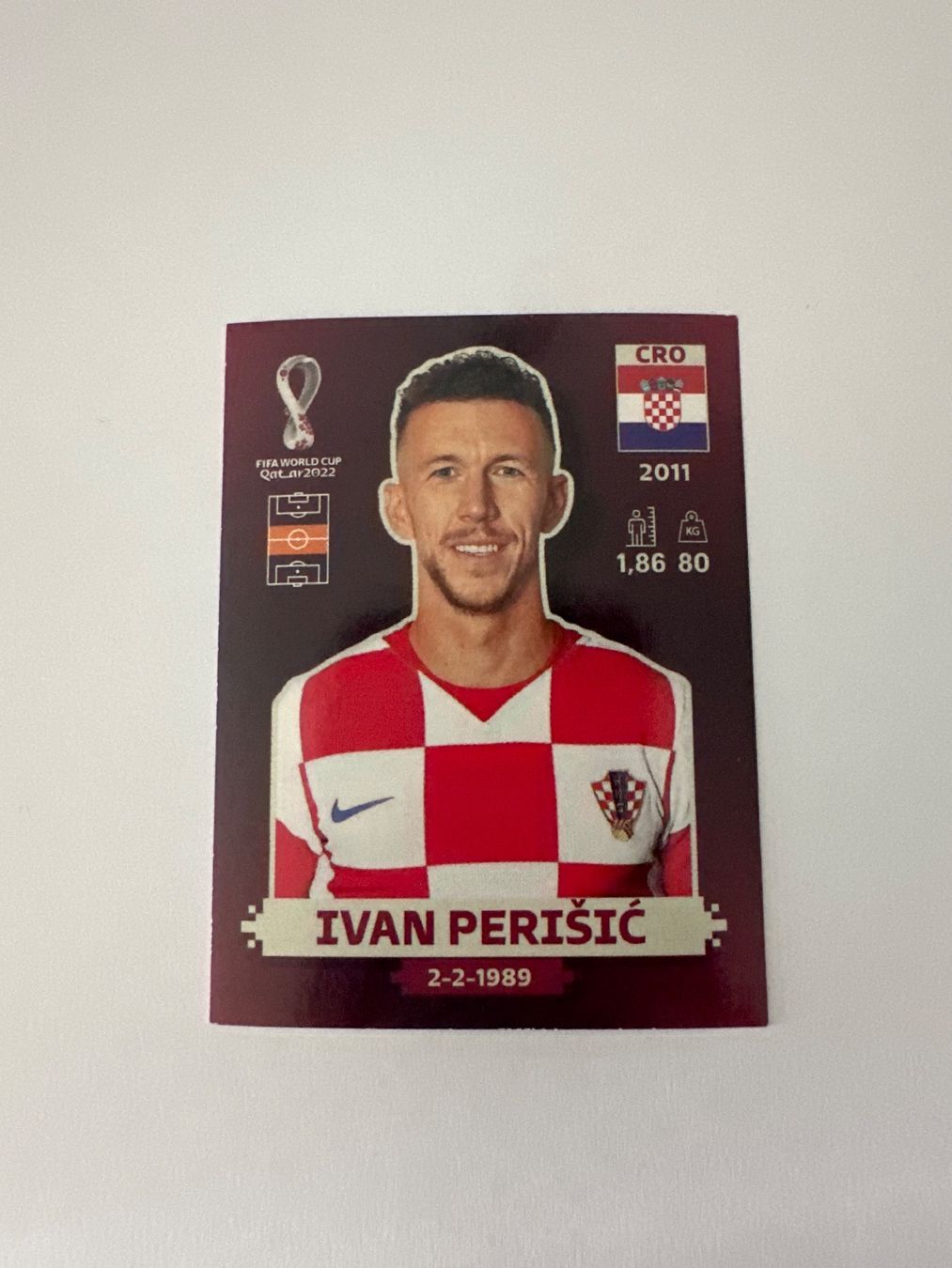 Panini FIFA WM 2022 Oryx - CRO 15 - Ivan Perišić – Original-Zustandsfoto Vorderseite