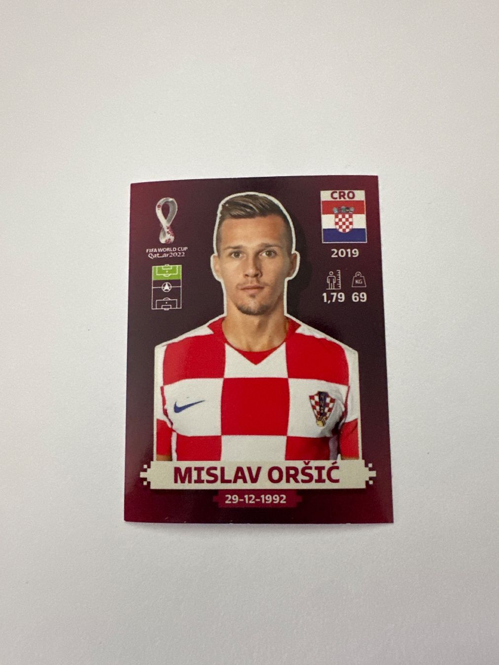 Panini FIFA WM 2022 Oryx - CRO 20 - Mislav Oršić – Original-Zustandsfoto Vorderseite